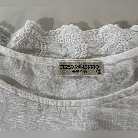 Terzi Millennio Linen Tunic Top Size Small Made in Italy Coastal Beach - Picture 6 of 8